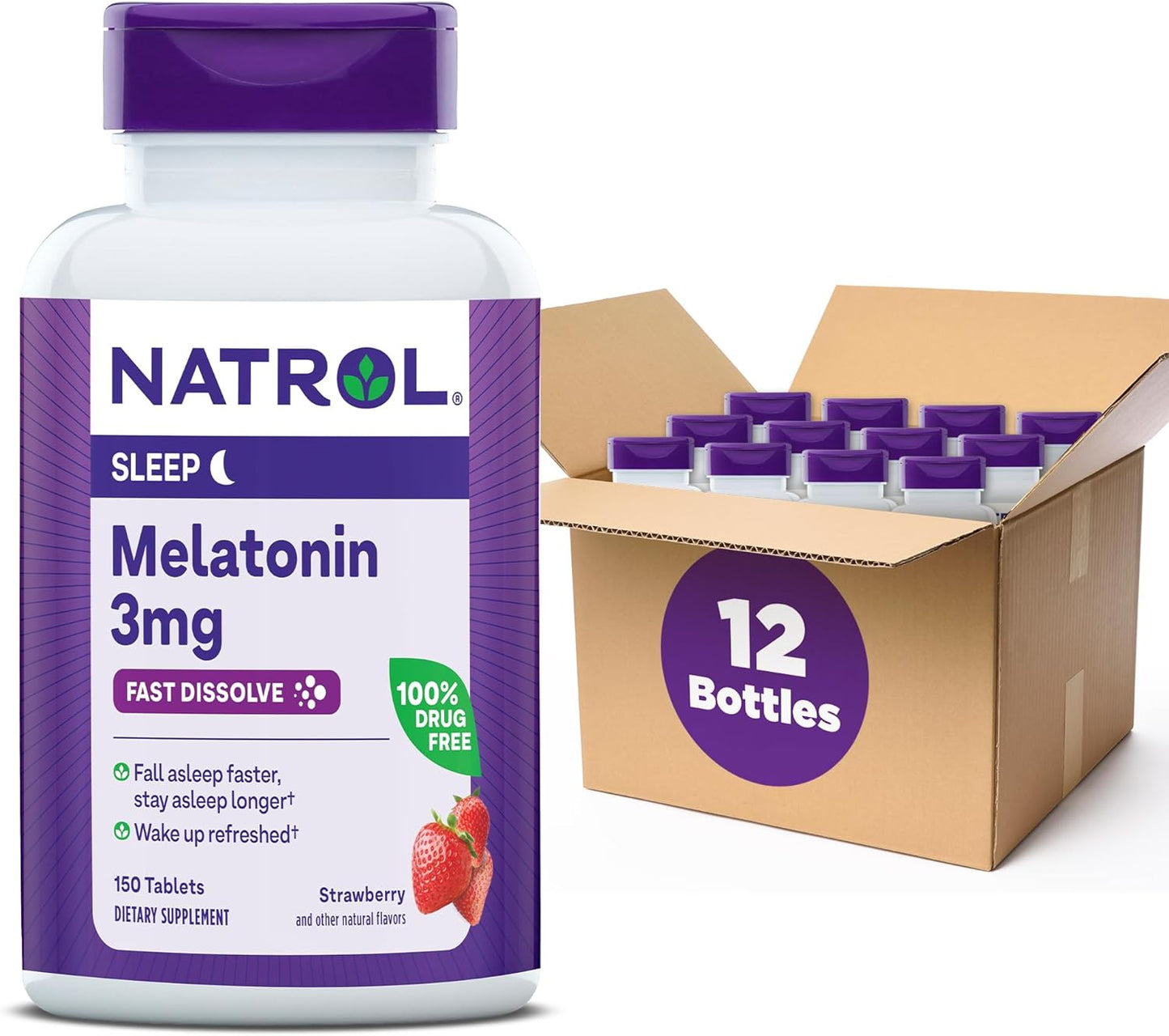 Natrol Melatonin 3mg Fast-Dissolve Tablets for Restful Sleep