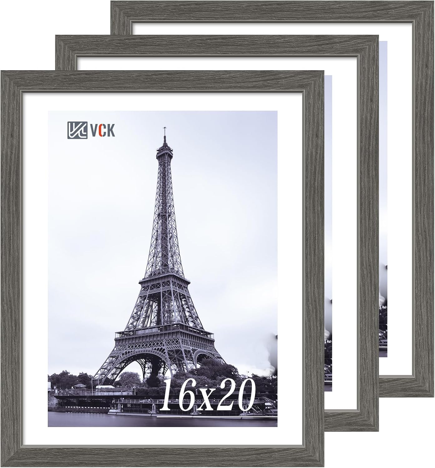 VCK 16x20 Picture Frames - Grey Natural Solid Wood Elegance