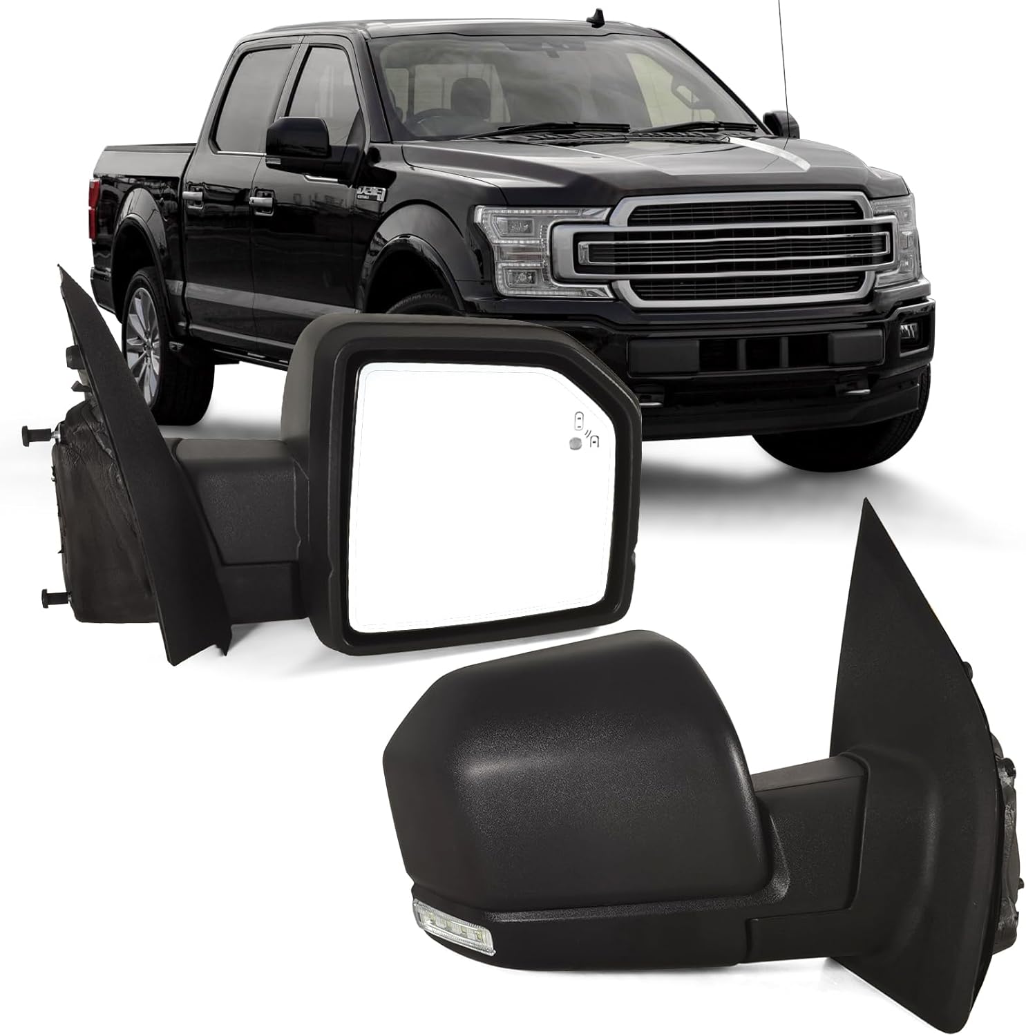 Right Passenger Side Mirror with Power Glass for Ford F150