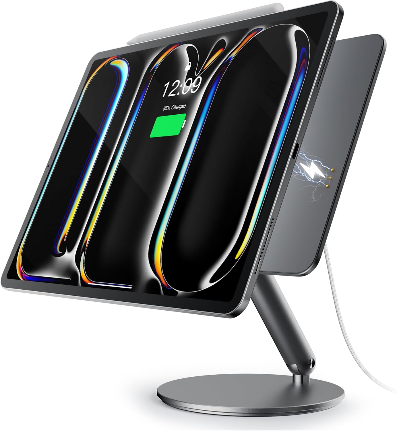 Upgrade 360 Rotating Magnetic Wireless Charging Stand for iPad Pro