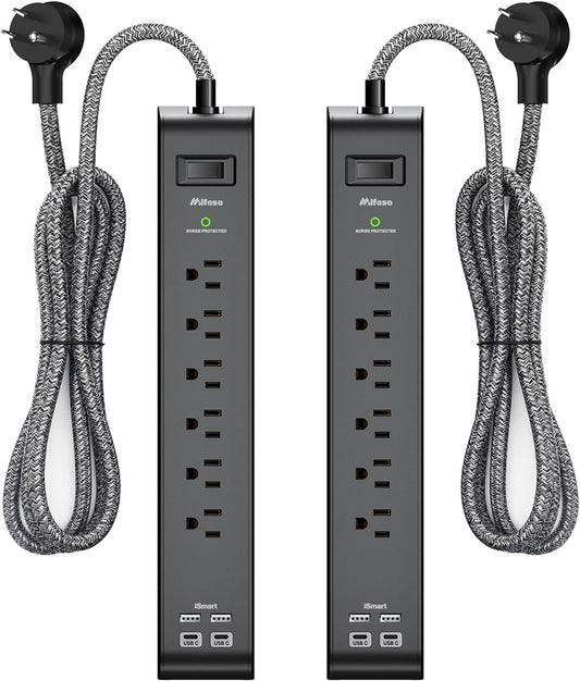 Mifaso 2 Pack Surge Protector Power Strip - Ultimate Protection