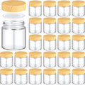 Clear 4 oz Glass Cosmetic Jars with Bamboo Lids - Travel Ready