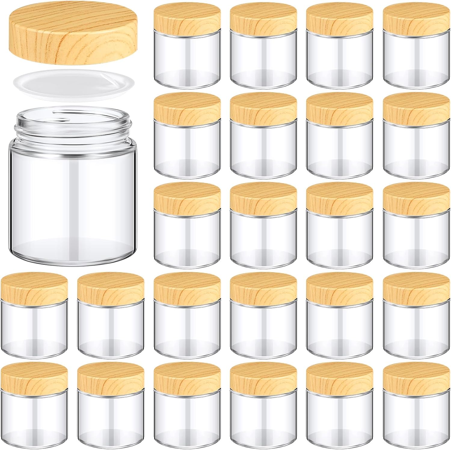 24 Pcs 4 oz Glass Jars with Lids for Travel and Storage