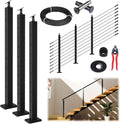 10-15ft Modular 36 in Black Cable Railing Kit for Stairs - Complete