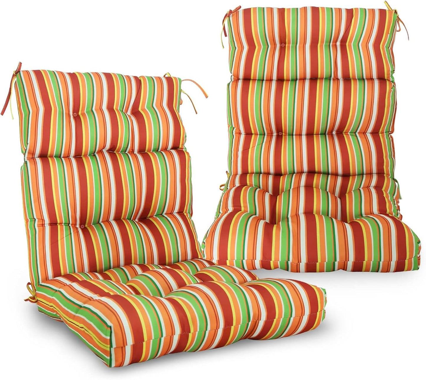 EAGLE PEAK Tufted High Back Patio Chair Cushions, Set of 2