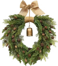 Faux Christmas Norfolk Pine Wreath with Rustic Bell - 20 in Festive