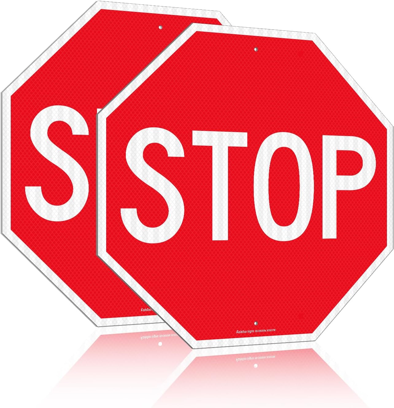 Faittoo Stop Signs 30 x 30 Inches Reflective Aluminum Warning Signs