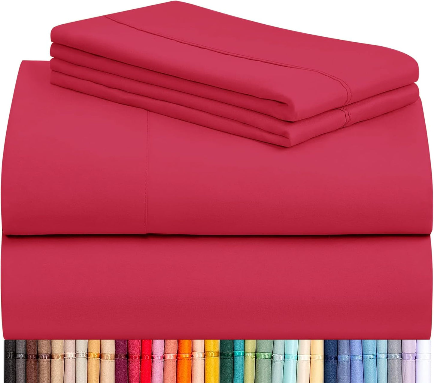 LuxClub 4 PC Sheet Set Deep Pocket Cooling Bedding Red Queen