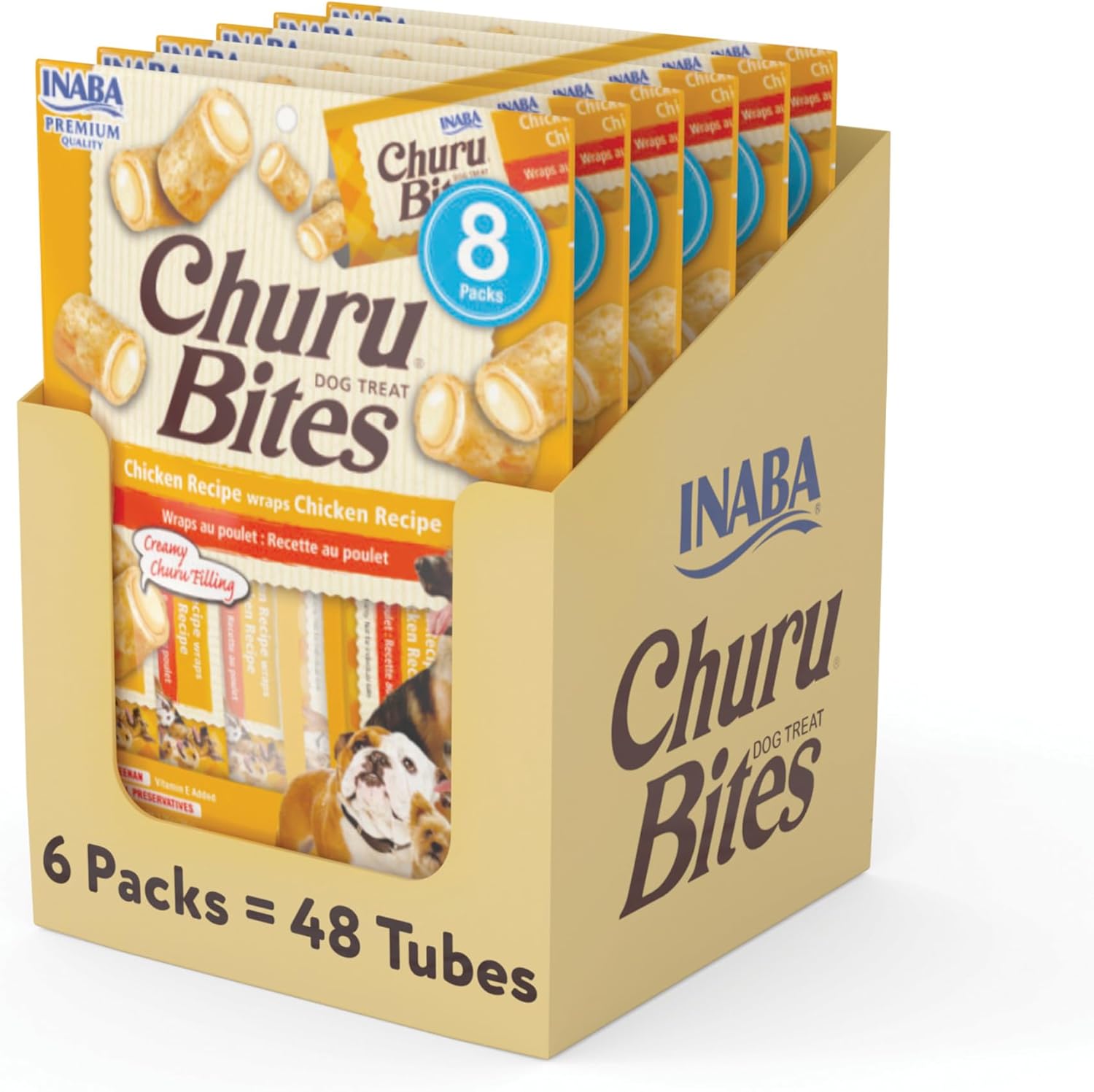 INABA Churu Bites for Dogs - Soft Chewy Chicken Treats