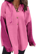 SHEWIN Oversized Sweatshirt for Women - Cozy Button Hooded Style