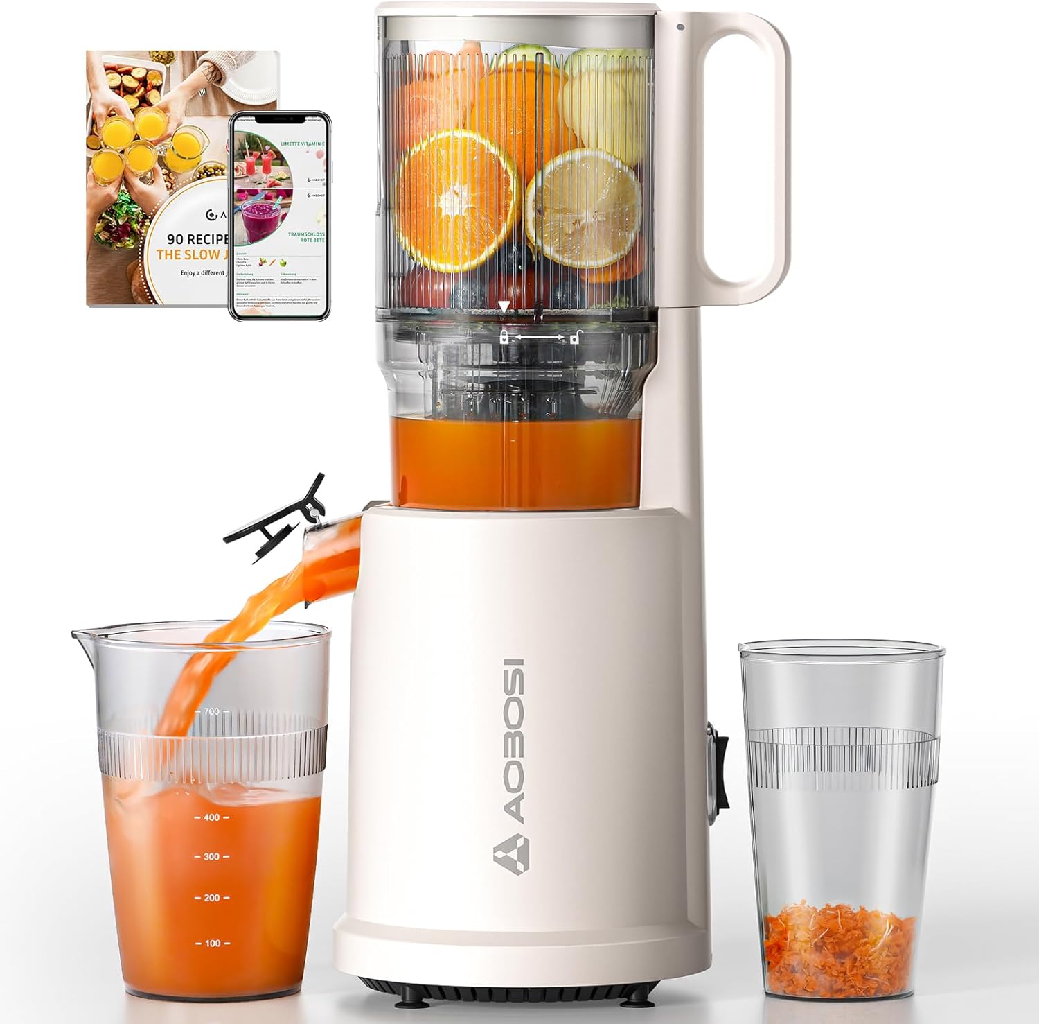 Slow Cold Press Juicer Machine with 5.4in Extra Large Feed Chute