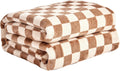 Checkered Flannel Fleece Throw Blanket Queen Size - Cozy, Soft Warmth