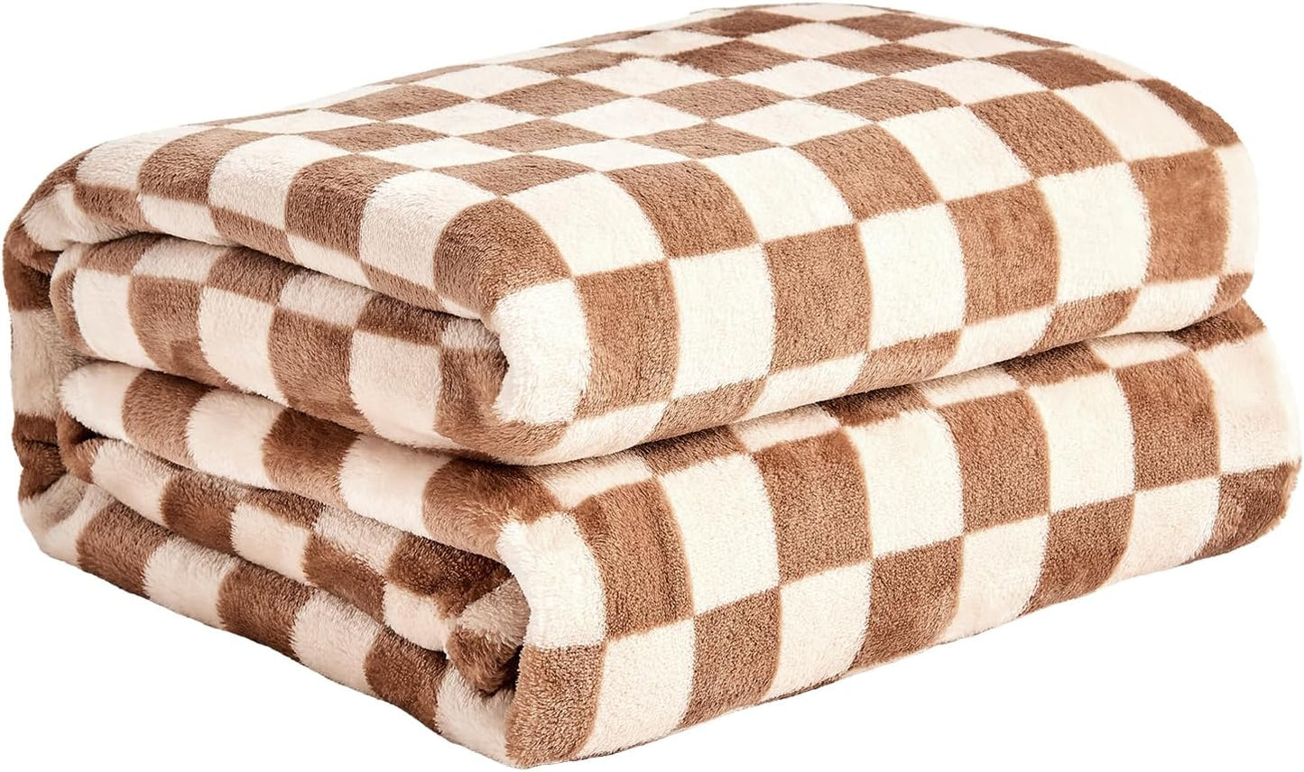 Checkered Flannel Fleece Throw Blanket for Cozy Comfort
