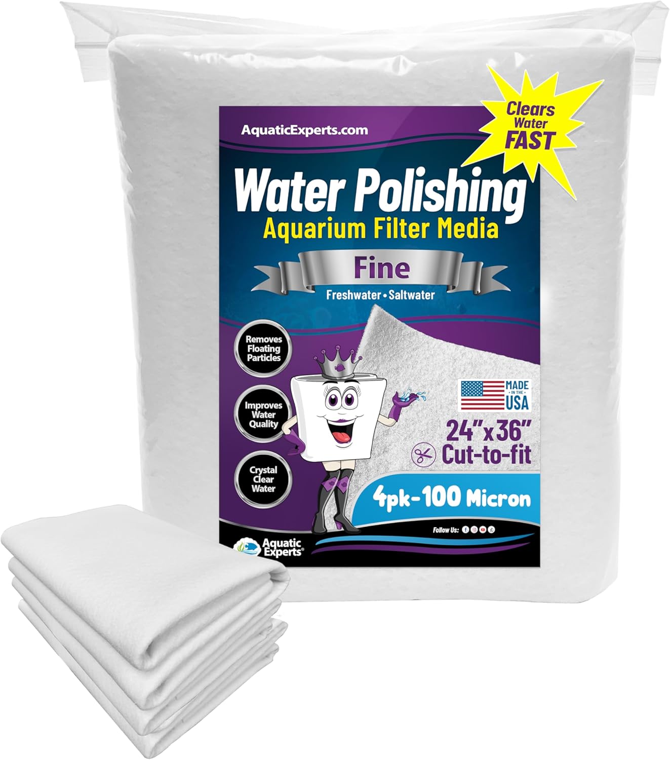 Aquatic Experts Aquarium Polishing Filter Pad for Clear Water