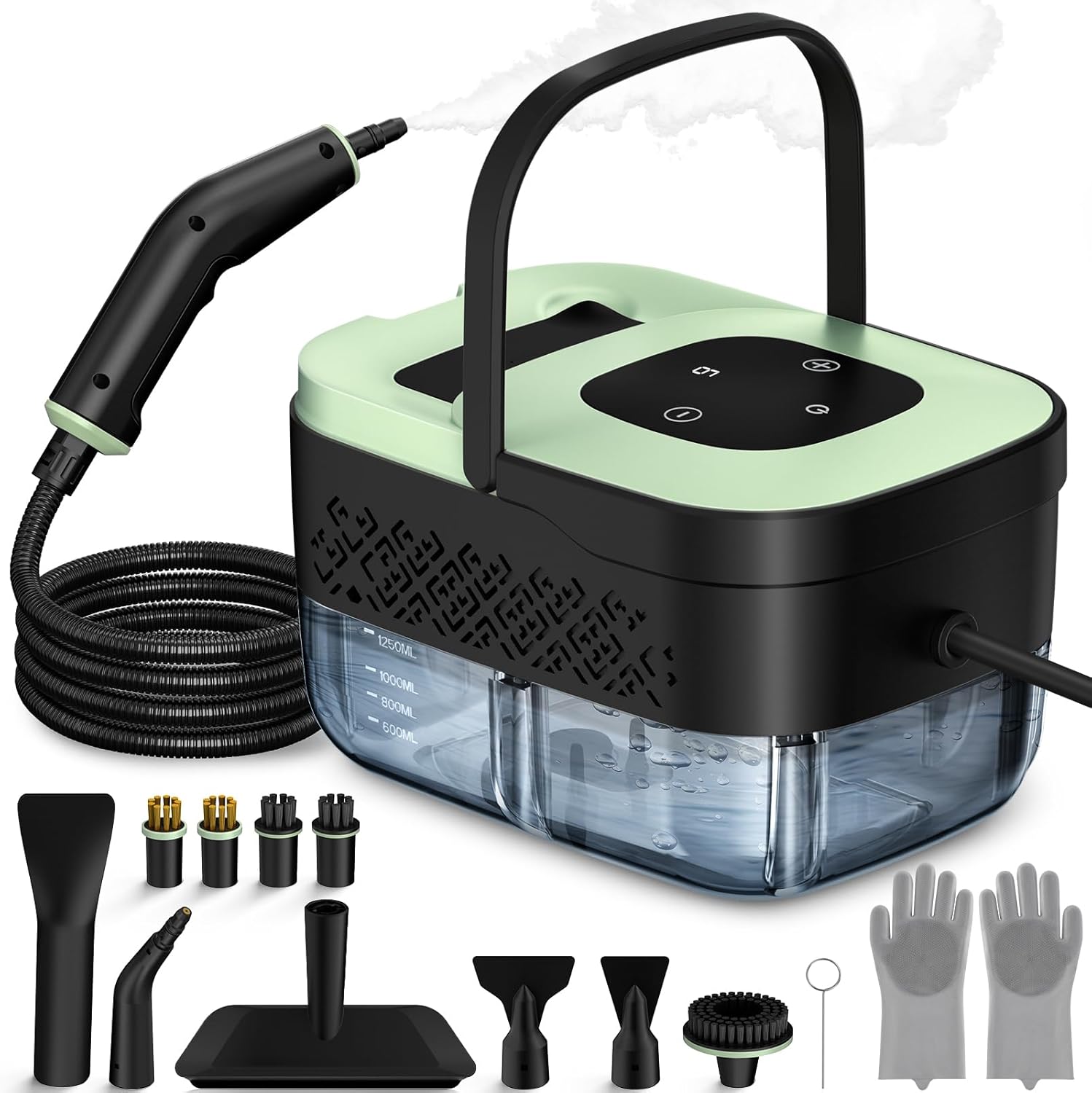 Portable Steam Cleaner for Home and Car Detailing with 15 Accessories