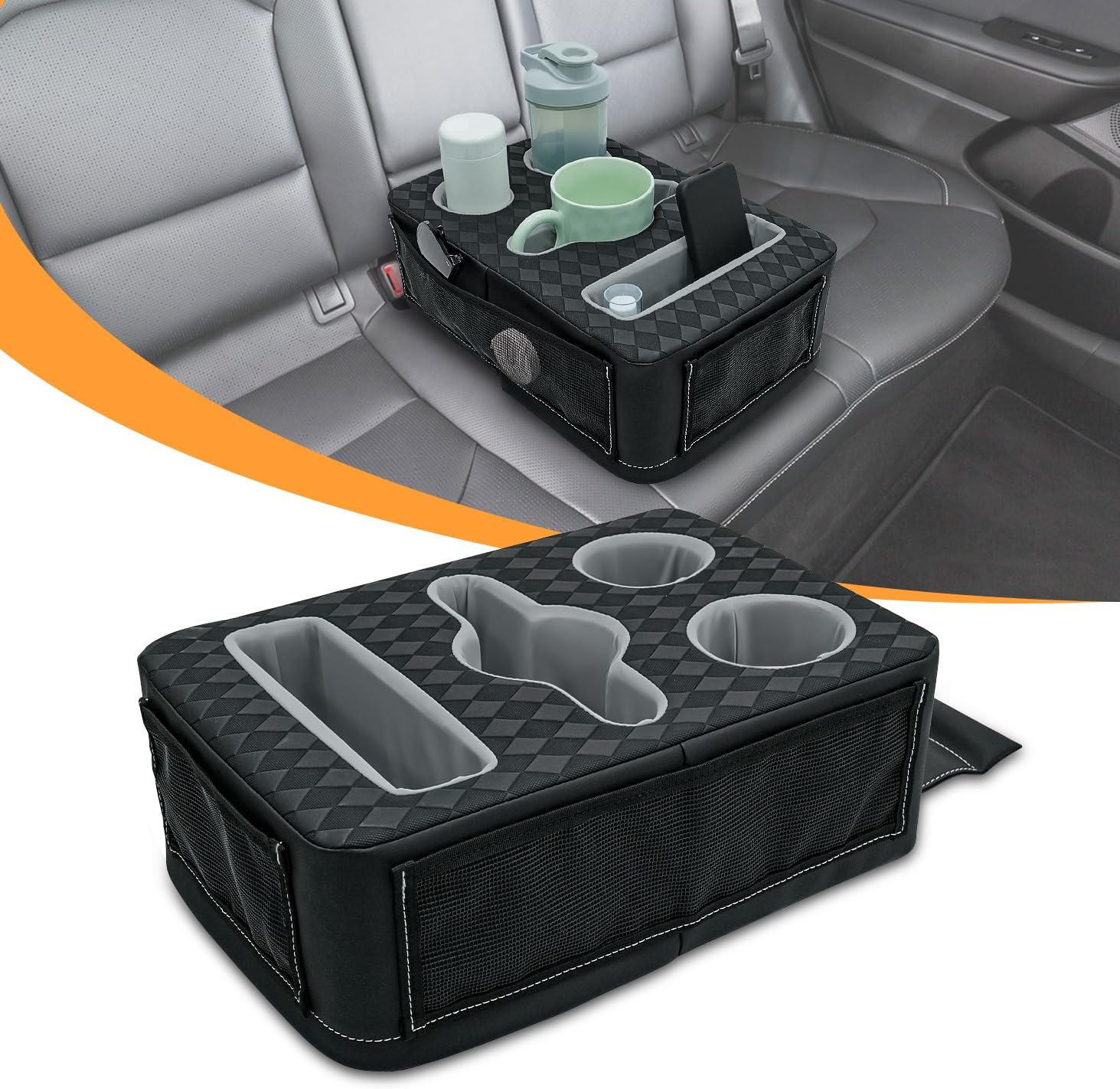 Back Seat Cup Holder for Car and Truck Bed Organizer Accessory