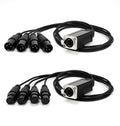 XLR to Ethercon 4-Channel Snake Cable - Compact 3 ft Adapter