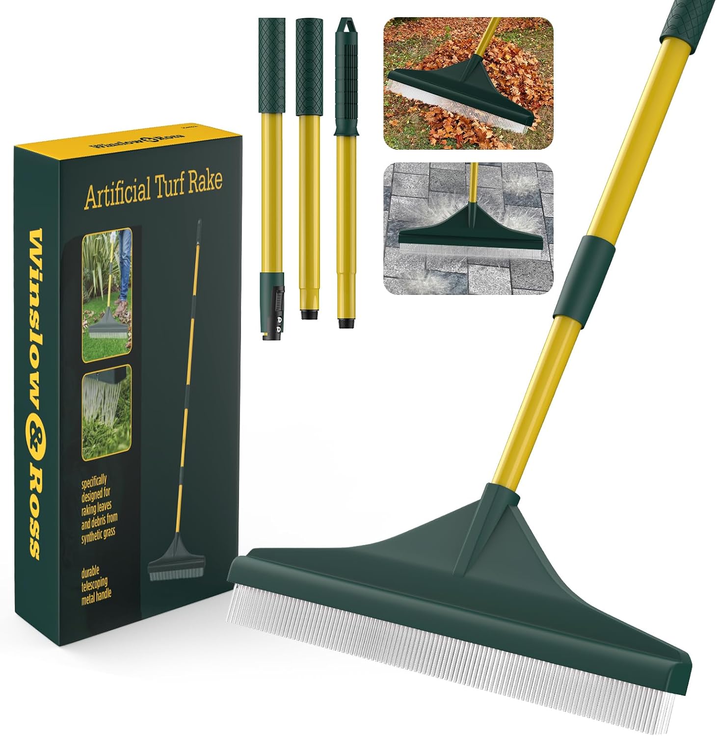 Artificial Turf Rake with Steel Handle for Easy Cleanup Tasks