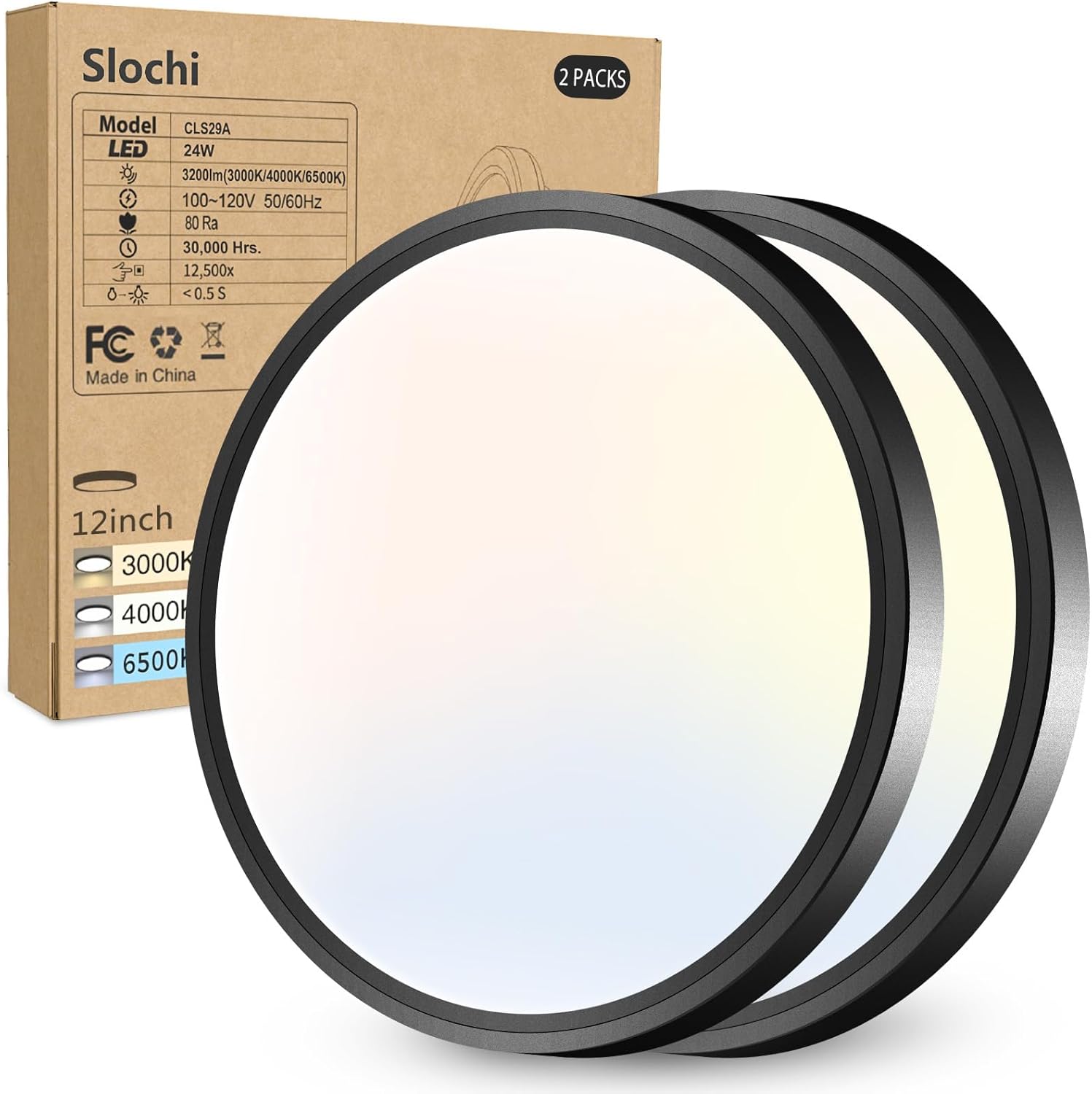 2PACK LED Flush Mount Ceiling Light Fixture for Modern Homes