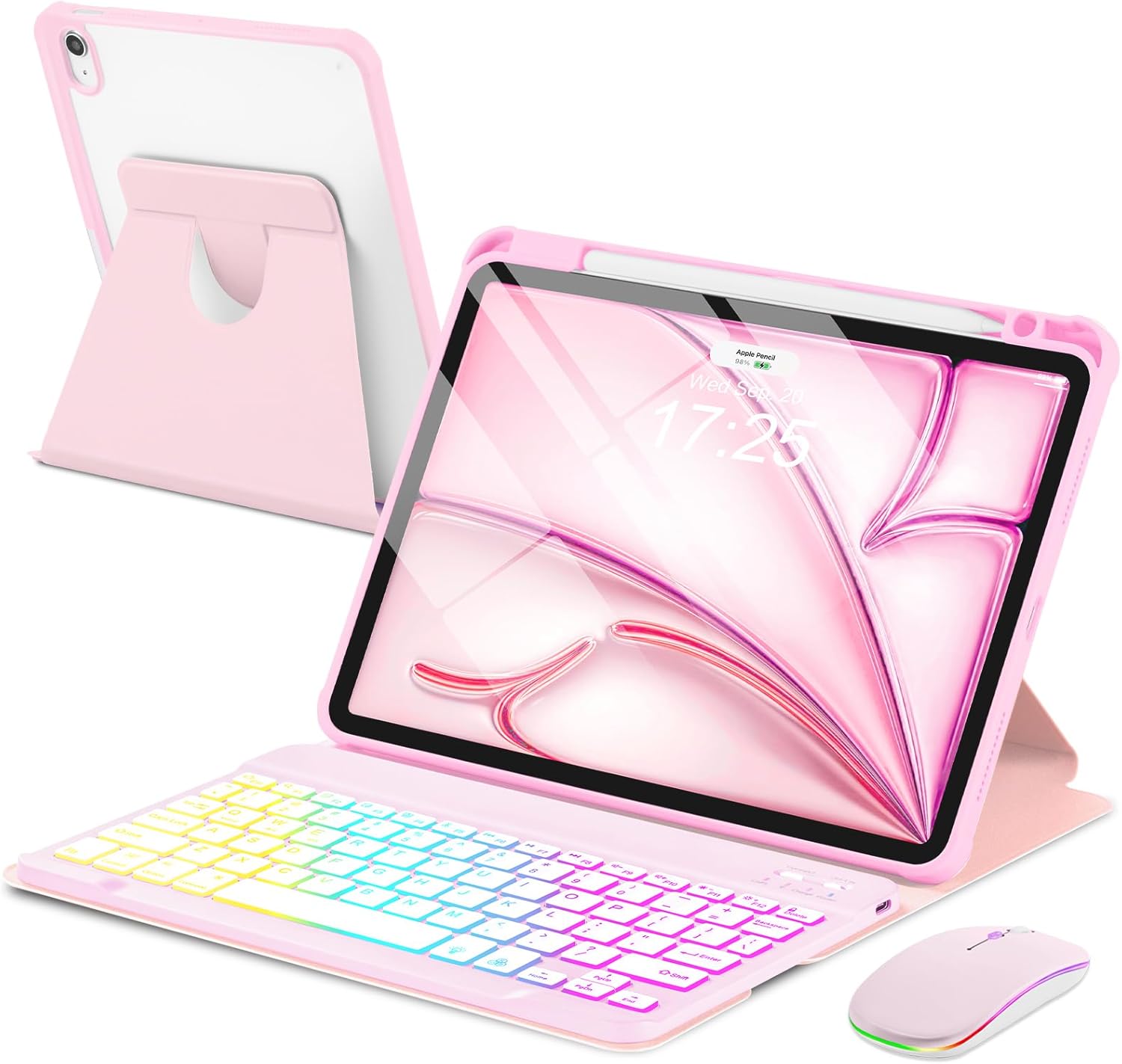 Rainbow Backlit Detachable Keyboard Case for iPad Air 11 inch