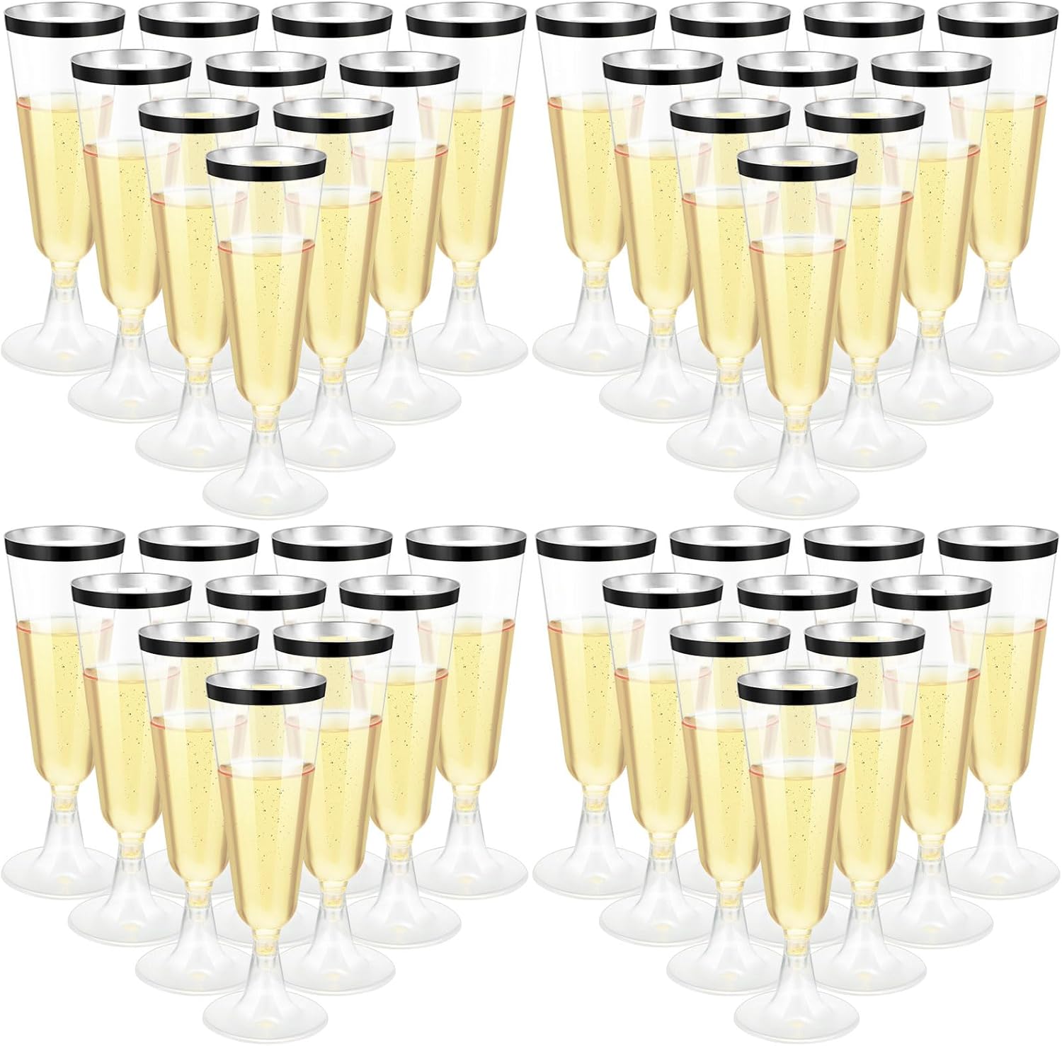 150 Pcs Plastic Champagne Flutes for Celebrations and Parties