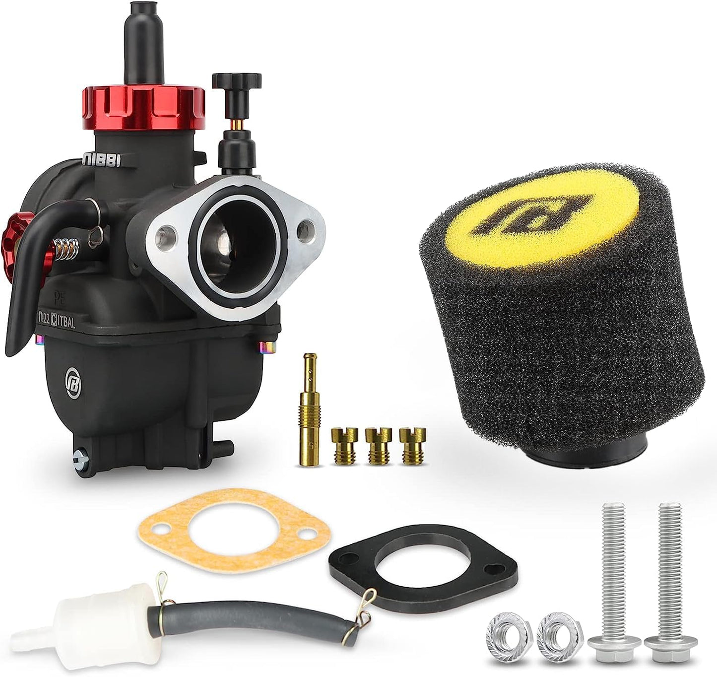 NIBBI PE22 Carburetor Kit for 110cc 125cc Dirt Bikes and ATVs