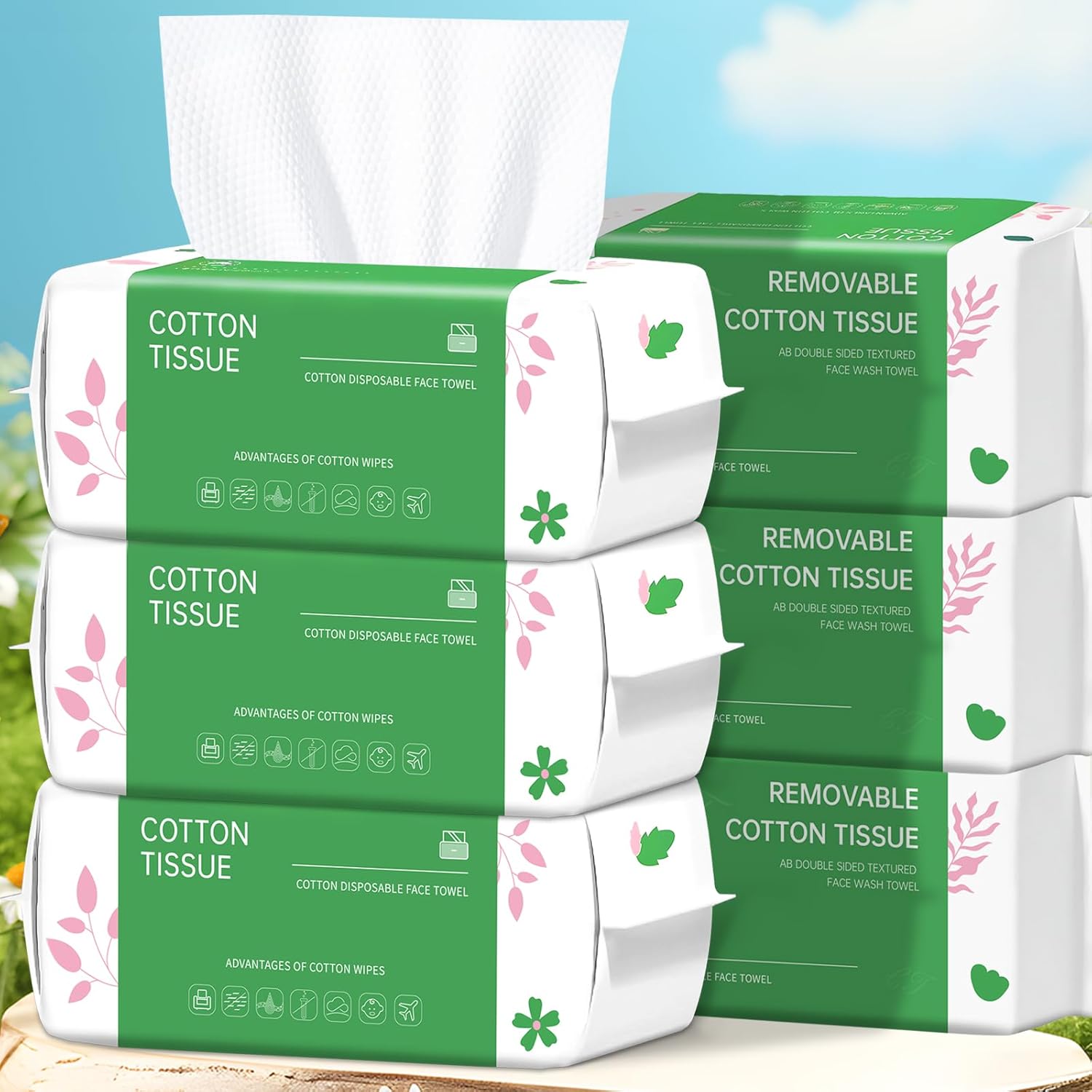 Ultra Soft Disposable Face Towels for All Skin Types - 600 Count