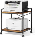 Under Desk Printer Stand - Large Adjustable 2-Tier Rolling Cart