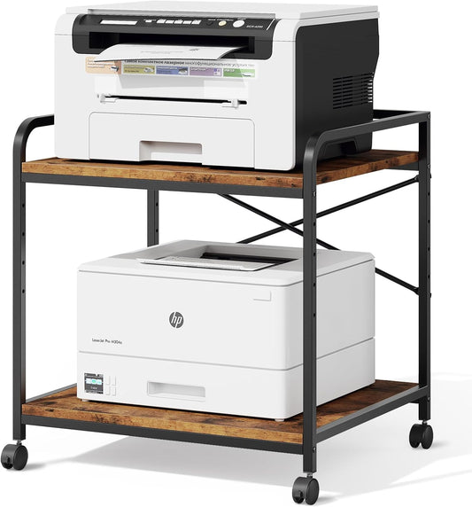 Warmiehomy Under Desk Printer Stand - Large 2 Tier Cart