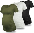 GLAMIX Maternity Shirts for Women Short Sleeve Summer Tops
