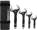 Adjustable Plumbing Wrench Set 4-Piece Wide Mouth - Soft Grip