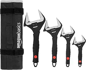 Adjustable Wrench Set with Soft Grip for Plumbing Tasks