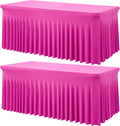 Hot Pink Spandex Table Clothes 2 Pack for 6 Foot Rectangle Tables