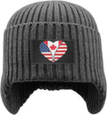 Winter Beanie with Brim and Ear Flaps - Warm Fleece Lined Beanie