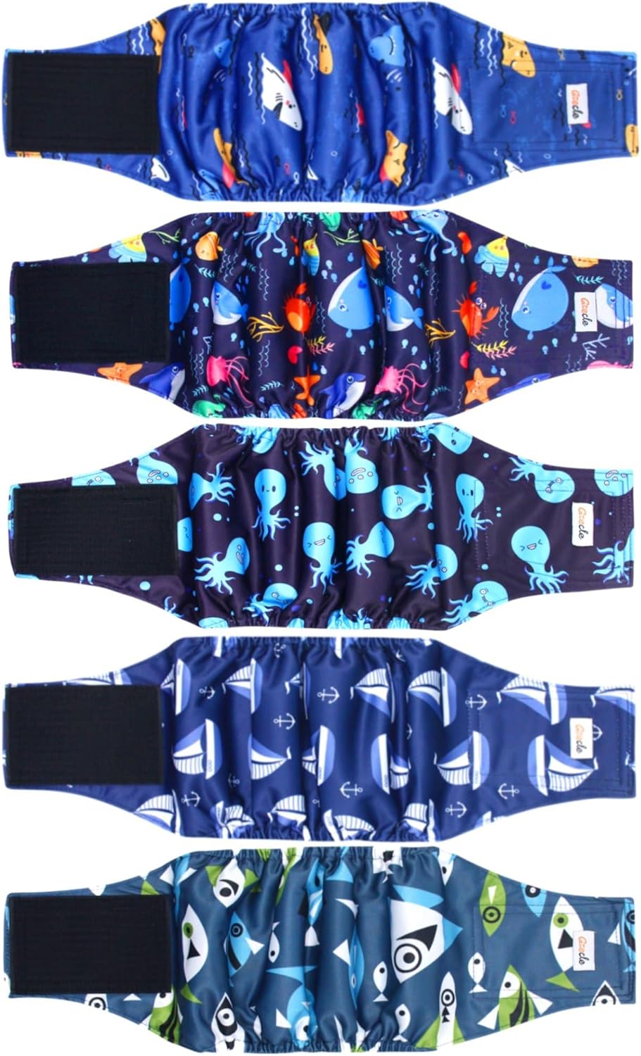 5 Pack Reusable Male Dog Diapers for Incontinence and Training