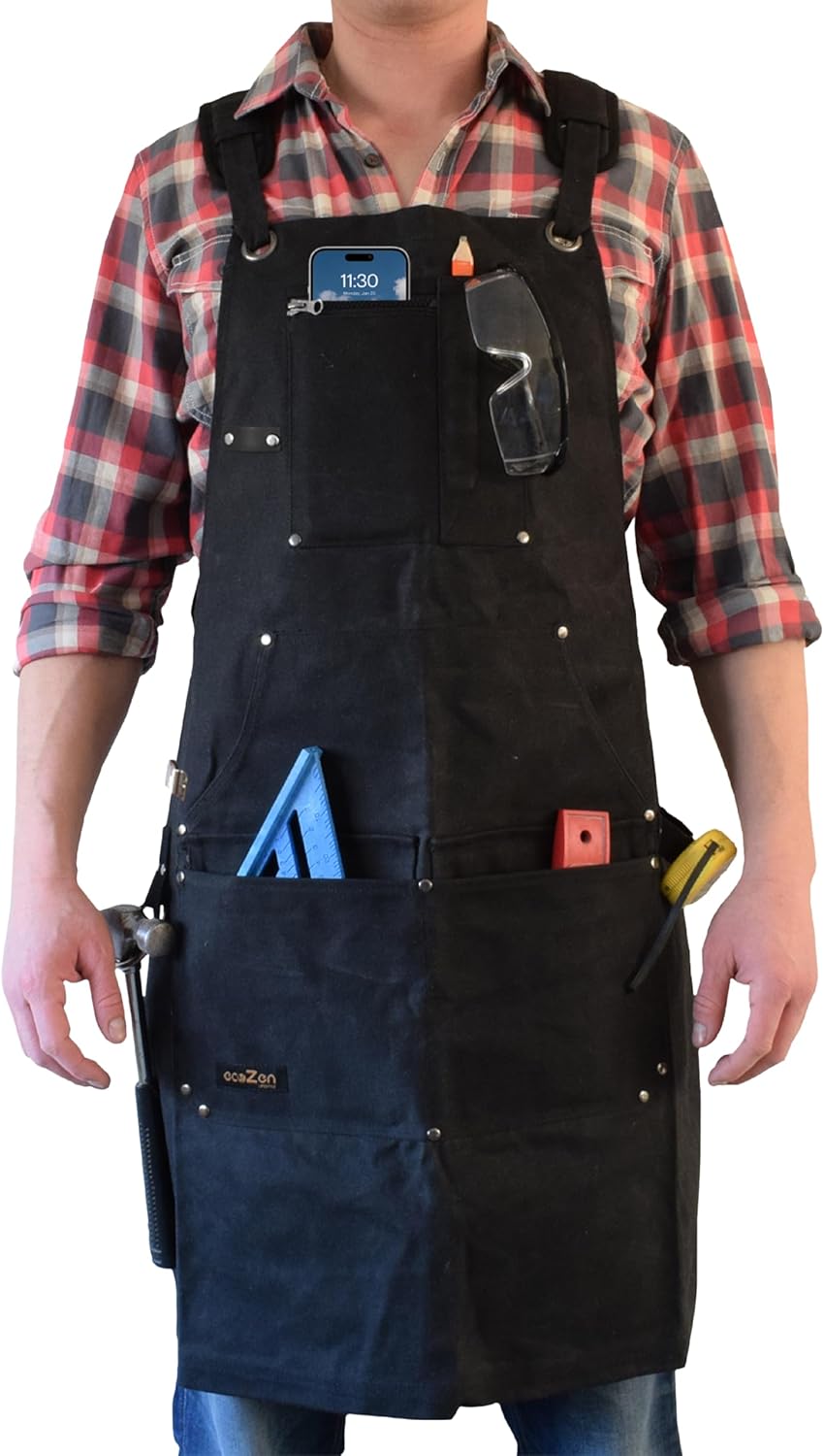 ecoZen Waxed Canvas Welding Apron - Heavy Duty & Adjustable