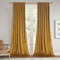 Roslynwood Mustard Velvet Curtains 96 in - Room Darkening Thermal