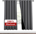 NICETOWN Grey Full Shade Curtain Panels Pair - Energy Smart Blackout