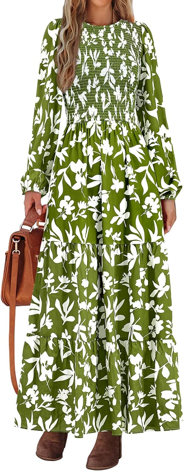 PRETTYGARDEN Women's Floral Maxi Dress for Casual Elegance