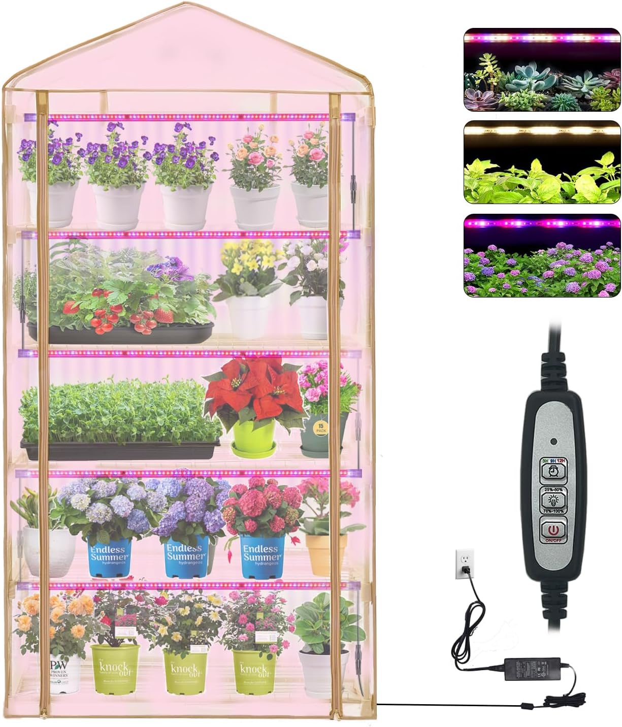 Grow Anywhere: Portable 5 Tier Greenhouse with Grow Light