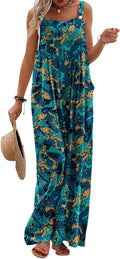 Women's Summer Casual Overalls Loose Wide Leg Jumpsuit - Airy Boho