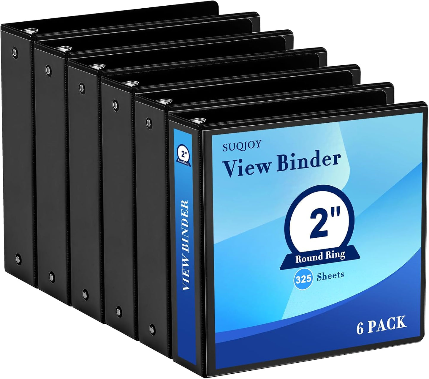 2 Inch 3-Ring Binder Set of 6 for Home, Office, and School