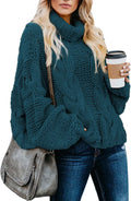 Dokotoo Womens Turtleneck Cable Knit Oversized Sweater - Cozy Chunky