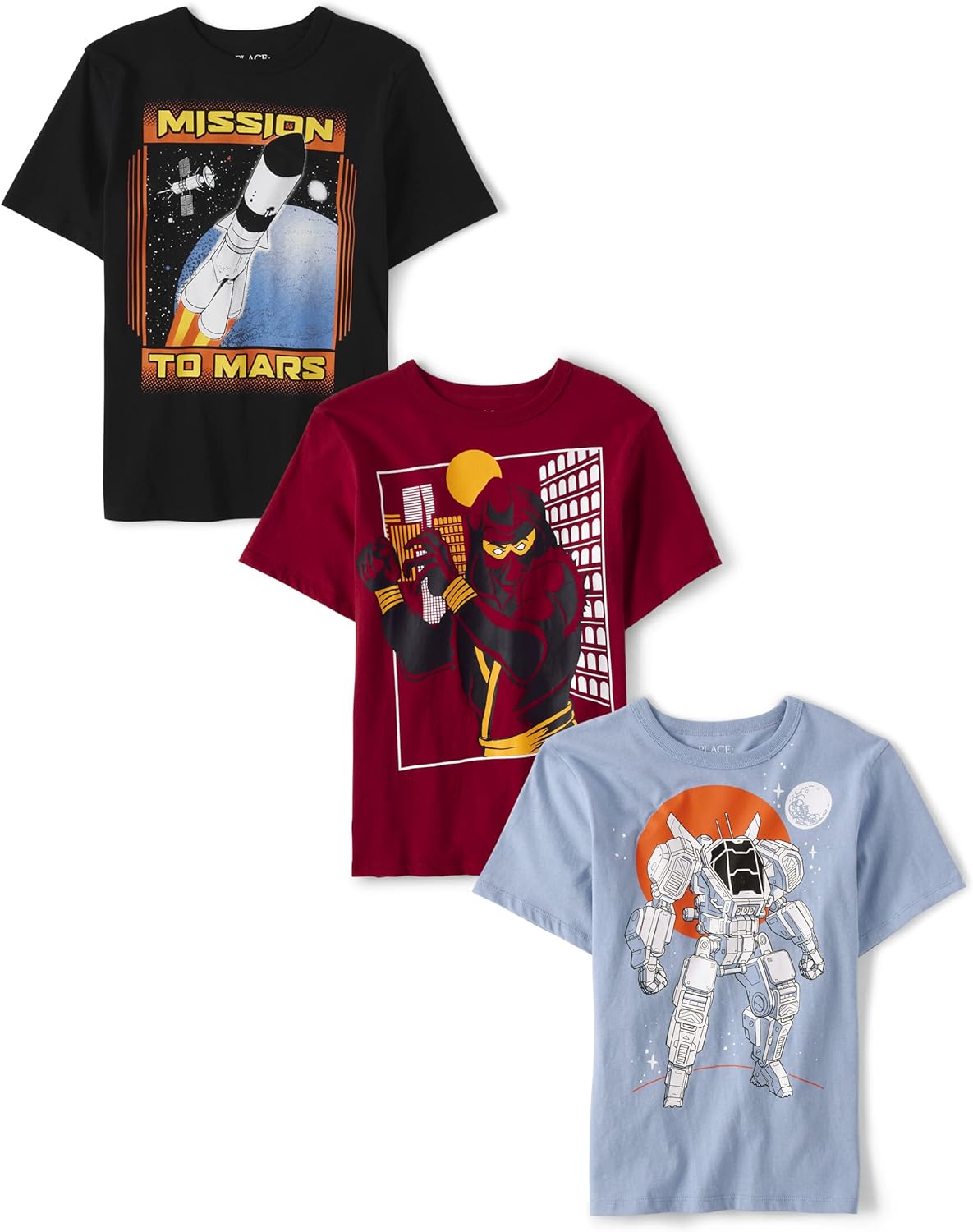 Boys Gamer Sports Short Sleeve Graphic T-Shirts 3 Pack for Kids