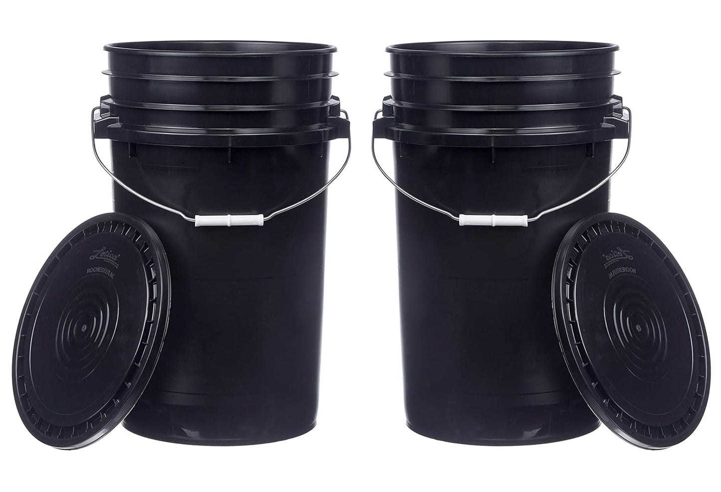 7 Gallon Large Bucket Pail Container with Easy Peel Lid - 2 Pack
