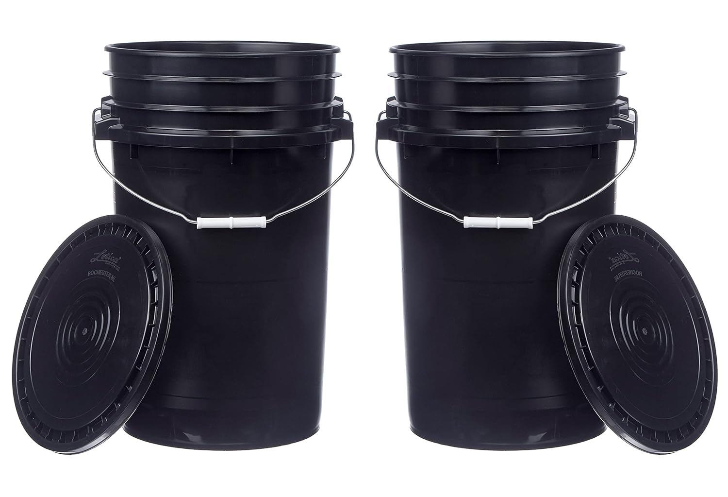 7 Gallon Large Bucket Pail Container with Easy Peel Lid - 2 Pack