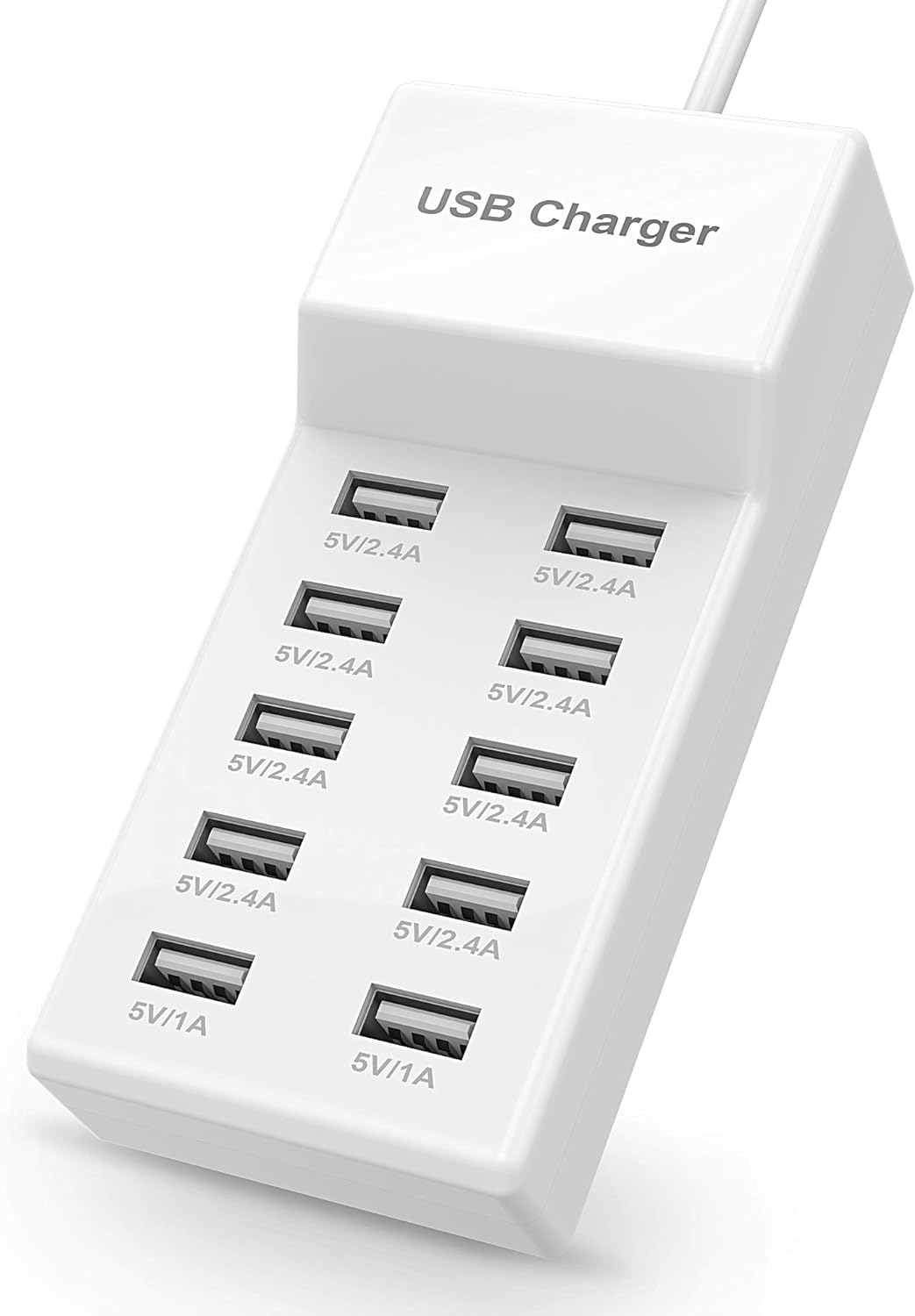 KingFuture 10-Port USB Wall Charger - Rapid Charge for Multi Devices