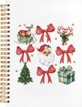 Christmas Notebook Coquette Red and Green Bow Santa Gingerbread