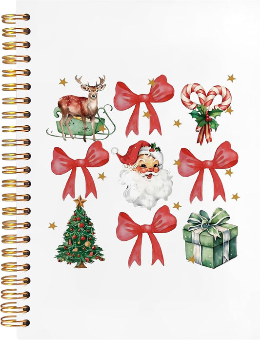 Coquette Red and Green Christmas Notebook - Festive Office Gift