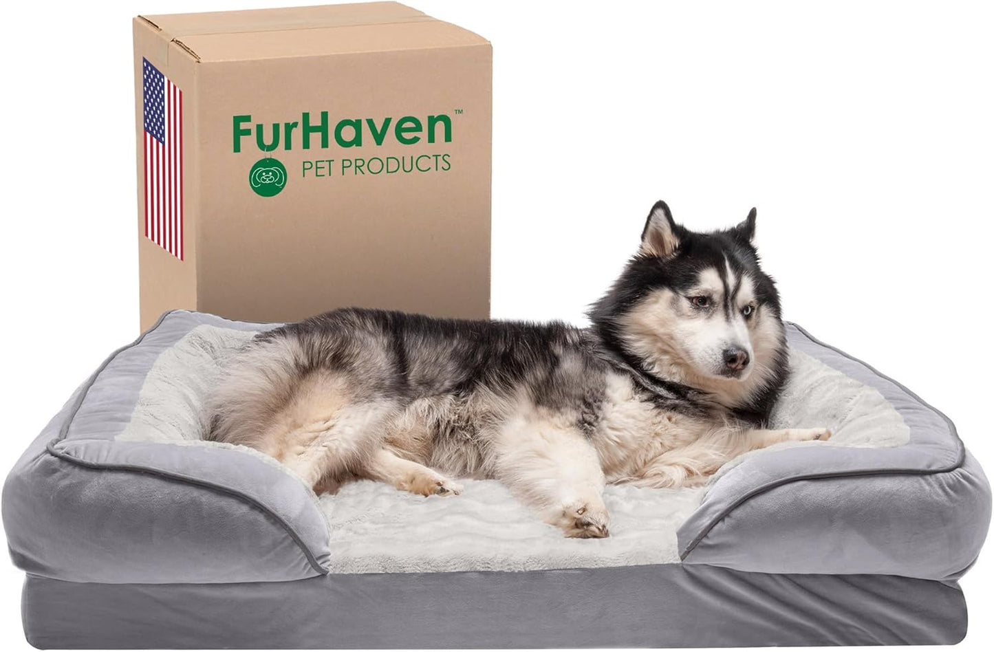Furhaven Memory Foam Dog Bed for Large Dogs with Washable Cover